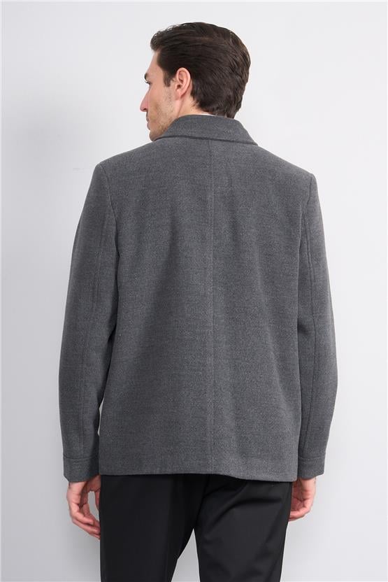 Çetinkaya Mentality 7042 Ceket Yaka Kaşe Kısa Kaban Antrasit