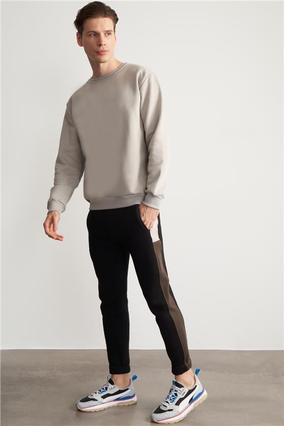 Çetinkaya Mentality 737 Erkek 3 İplik Şardonlu Lastik Paça Eşofman Alt Siyah