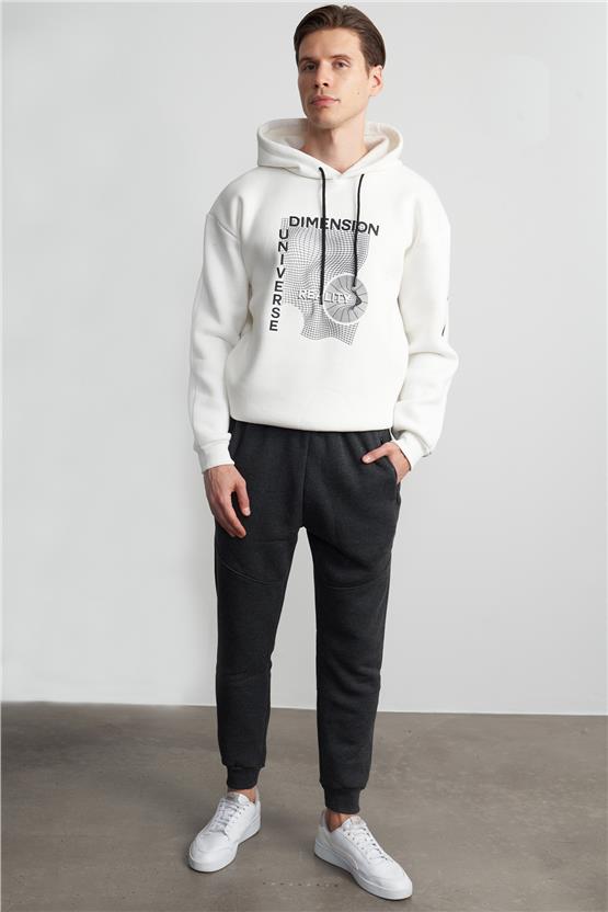 Çetinkaya Mentality 766 Erkek 3 İplik Şardonlu Regular Eşofman Alt Antrasitmelanj