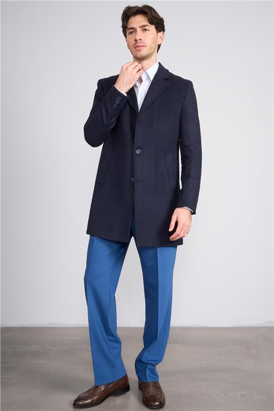 Çetinkaya Mentality 7849 Erkek Mono Yaka Regular Kaşe Kaban Antrasit