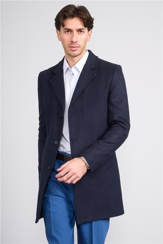 Çetinkaya Mentality 7849 Erkek Mono Yaka Regular Kaşe Kaban Antrasit