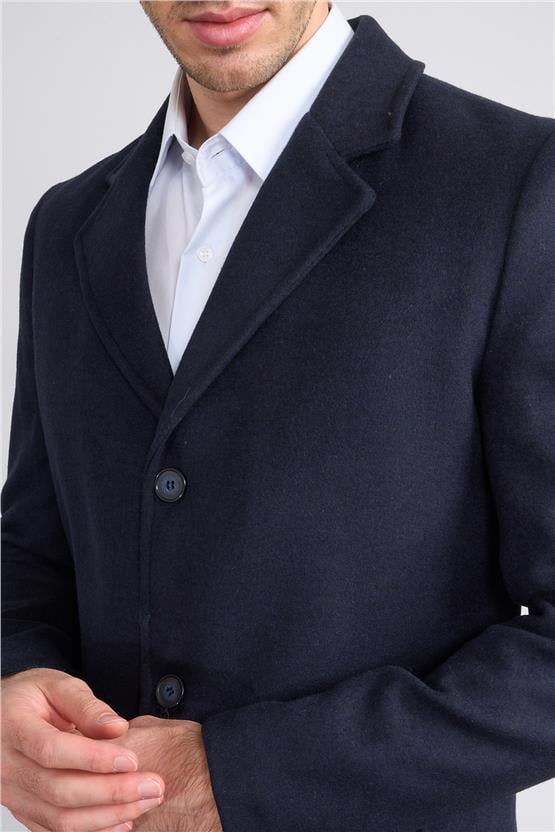 Çetinkaya Mentality 7849 Erkek Mono Yaka Regular Kaşe Kaban Antrasit