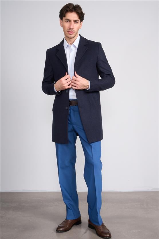 Çetinkaya Mentality 7849 Erkek Mono Yaka Regular Kaşe Kaban Antrasit