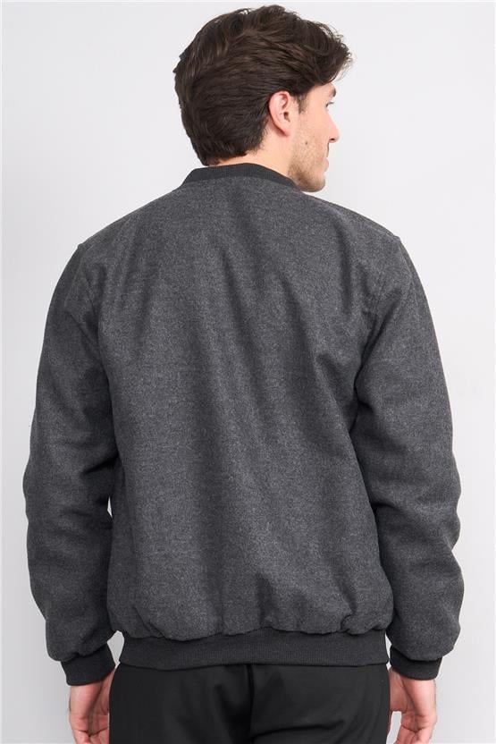 Çetinkaya Mentality 7854 Erkek Dik Yaka Regular Kaşe Kaban Antrasit