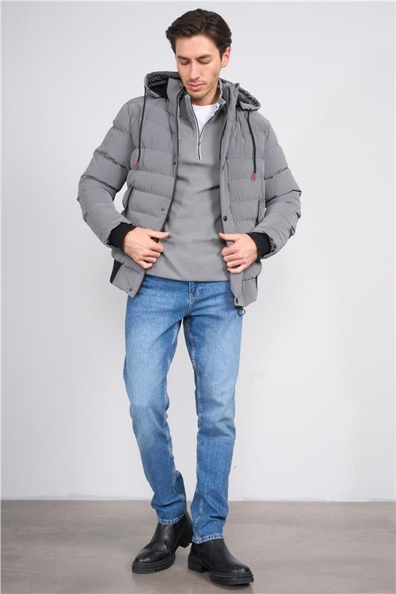 Çetinkaya Mentality 7905 Kapüşonlu Şişme Mont Regular Antrasit