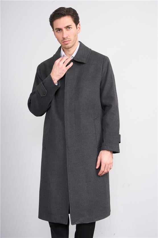 Çetinkaya Mentality 8255 Erkek Gömlek Yaka Kaşe Kaban Antrasit