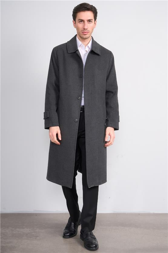 Çetinkaya Mentality 8255 Erkek Gömlek Yaka Kaşe Kaban Antrasit