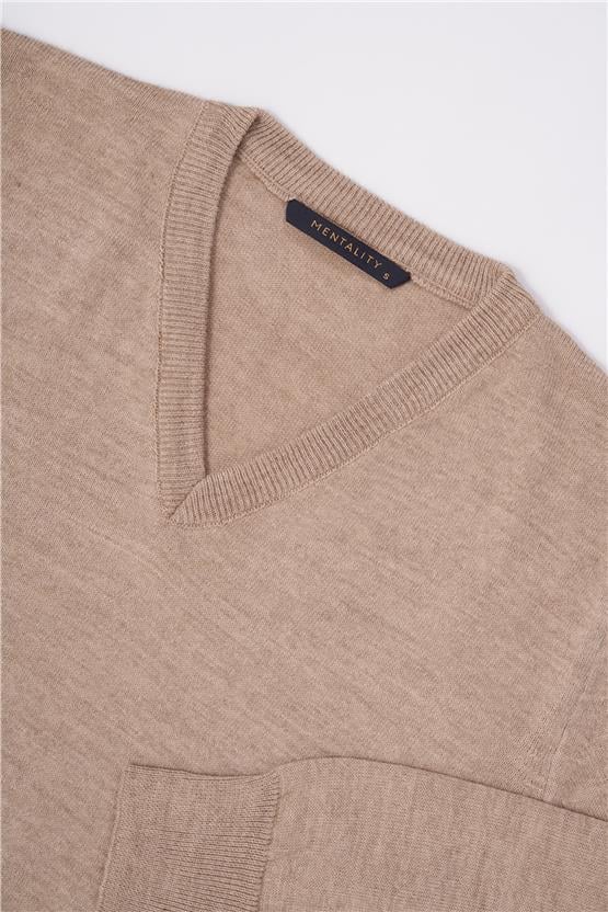 Cetinkaya mentality erkek v yaka triko vizon