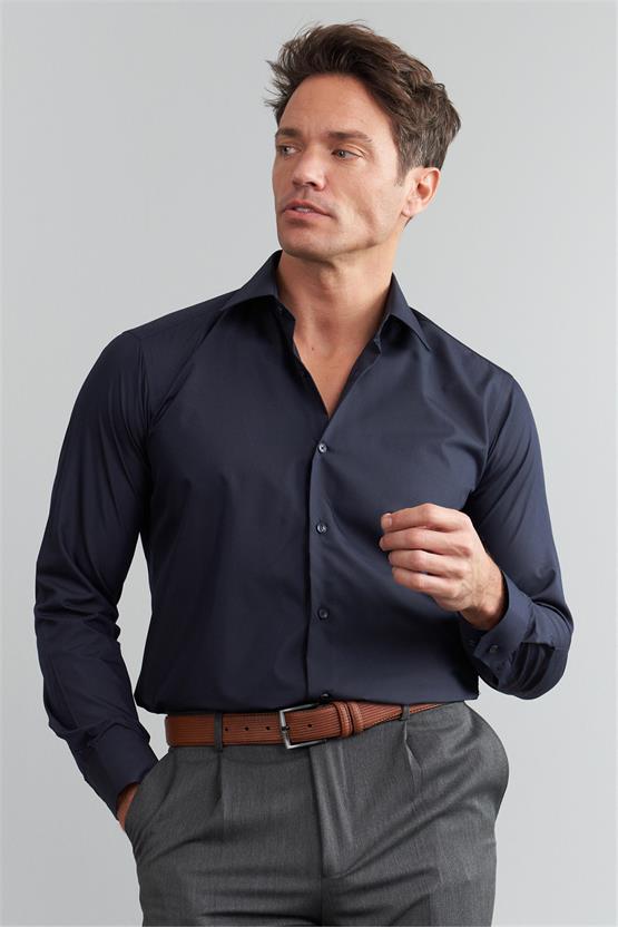 Çetinkaya Mentality G071 Erkek Uzun Kol Gömlek Lacivert