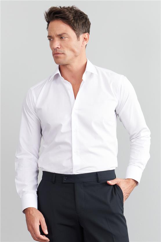 Çetinkaya Mentality G071 Uzun Kollu Beyaz Gömlek