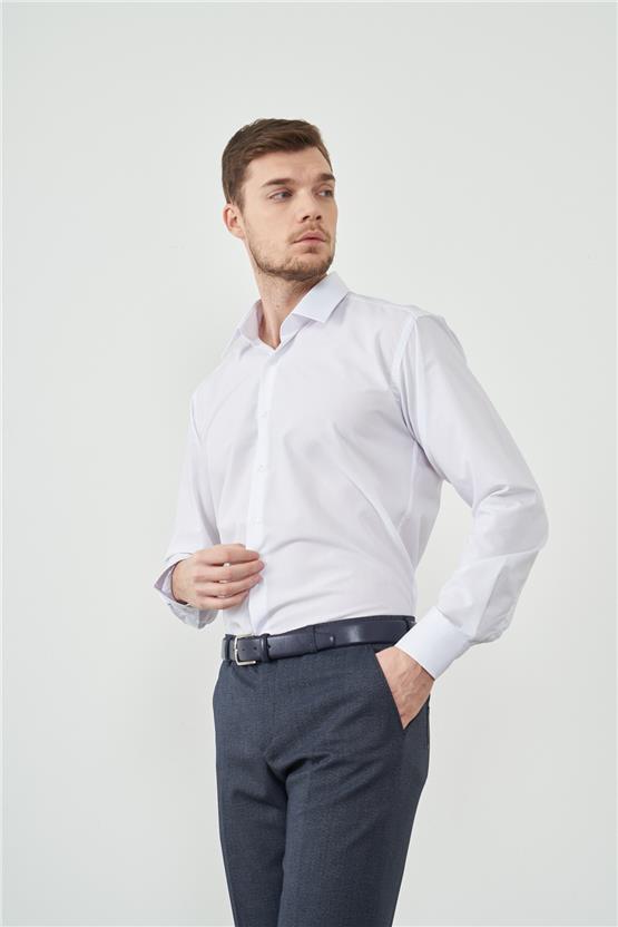 Çetinkaya Mentality G071 Uzun Kollu Beyaz Gömlek