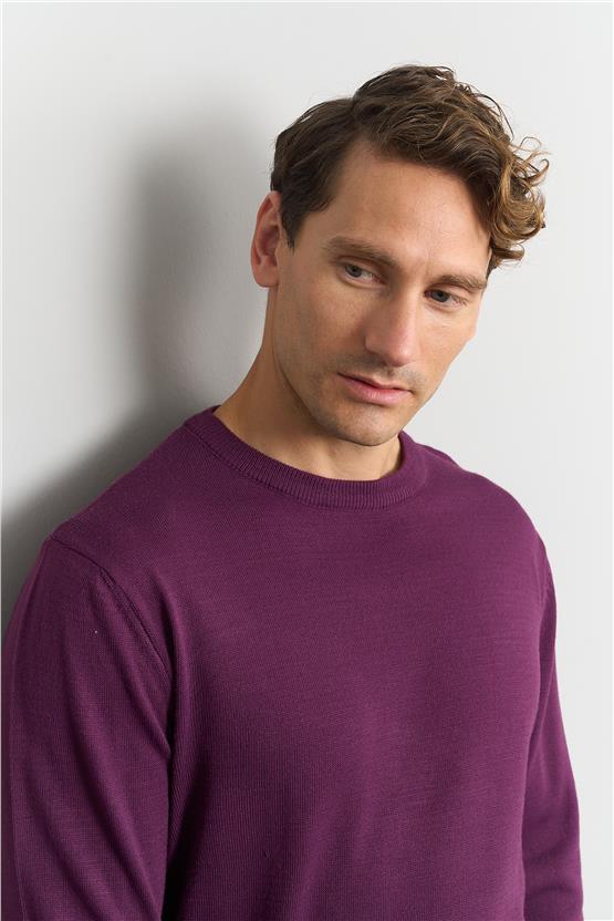 Çetinkaya Mentality K23 3175 Bisiklet Yaka Triko Basic Mürdüm