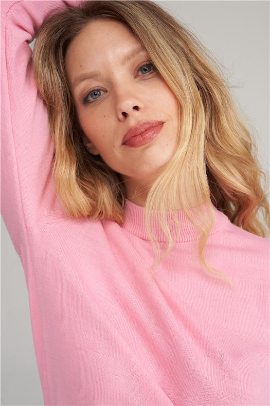 Çetinkaya Miramira 2254 Dik Yaka Pembe Triko