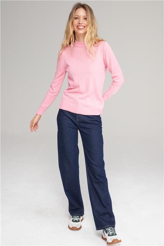 Çetinkaya Miramira 2254 Dik Yaka Pembe Triko