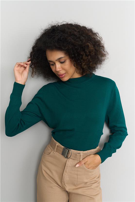 Çetinkaya Miramira 2254 Dik Yaka Triko Yeşil