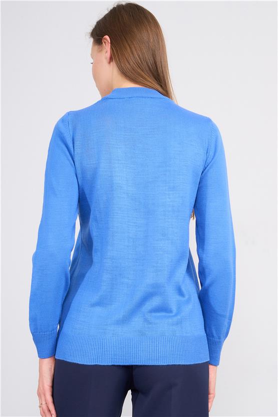 Çetinkaya Miramira 2254 Dik Yaka Triko Koyu Mavi