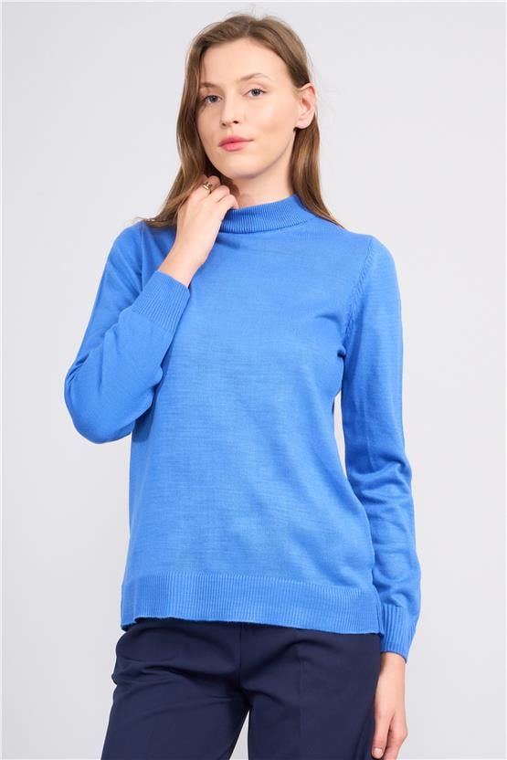 Çetinkaya Miramira 2254 Dik Yaka Triko Koyu Mavi