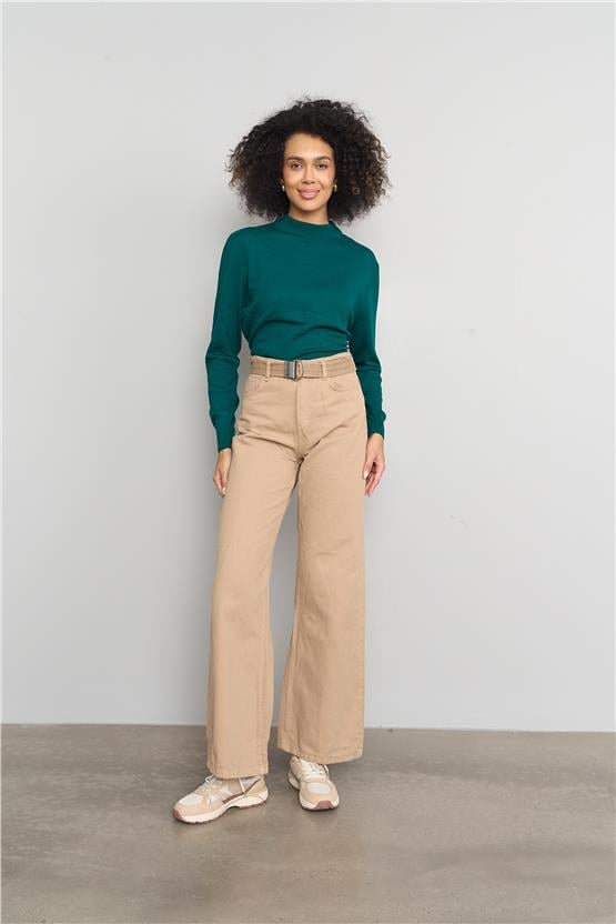 Çetinkaya Miramira 2254 Dik Yaka Triko Yeşil