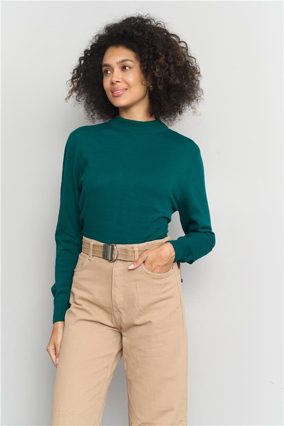 Çetinkaya Miramira 2254 Dik Yaka Triko Yeşil