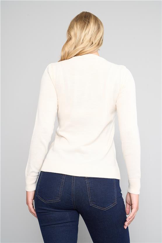 Çetinkaya Miramira 2275 Bisiklet Yaka Triko Krem