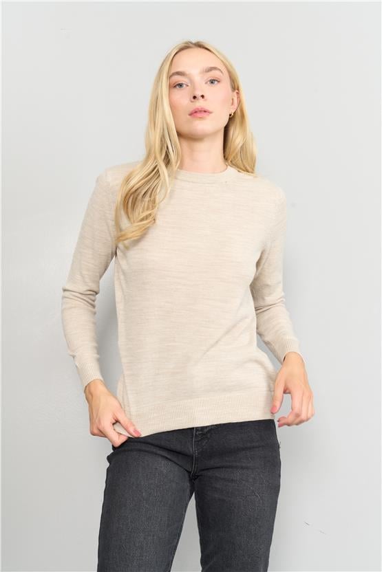 Çetinkaya Miramira 2275 Bisiklet Yaka Triko Taş Melanj