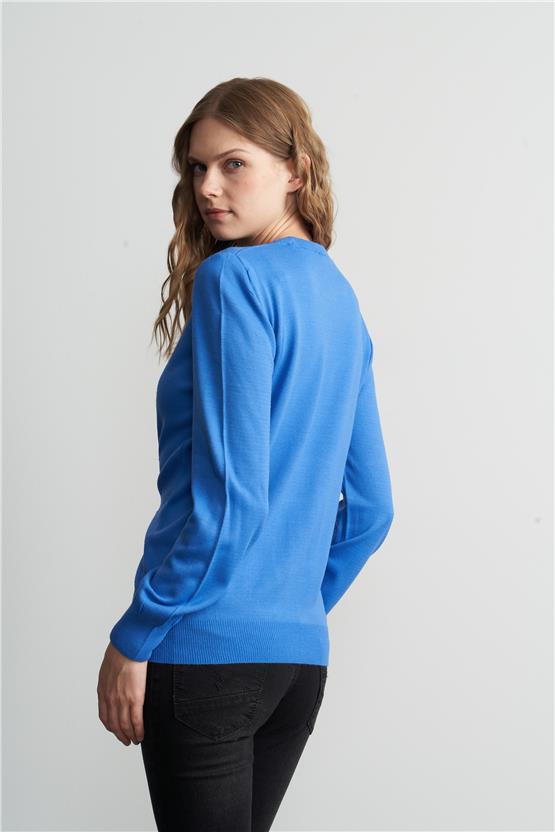 Çetinkaya Miramira 2275 Bisiklet Yaka Triko Koyu Mavi