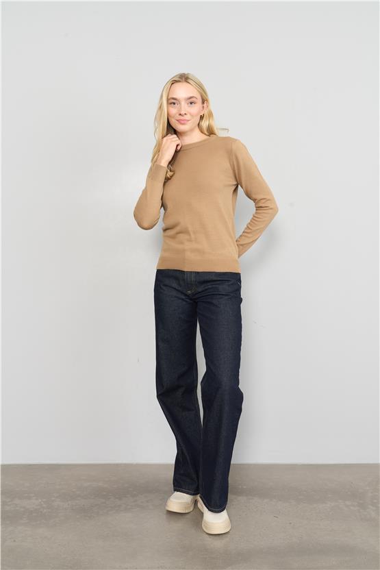 Çetinkaya Miramira 2275 Bisiklet Yaka Triko Kahve