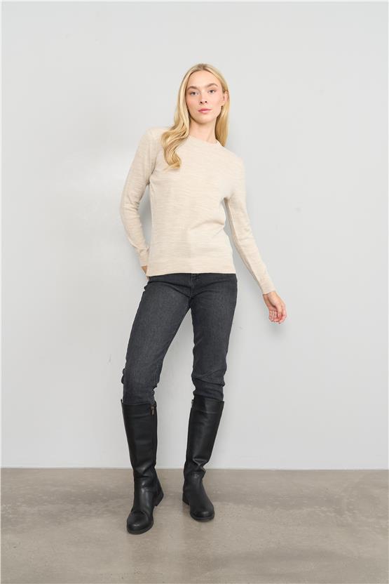 Çetinkaya Miramira 2275 Bisiklet Yaka Triko Taş Melanj