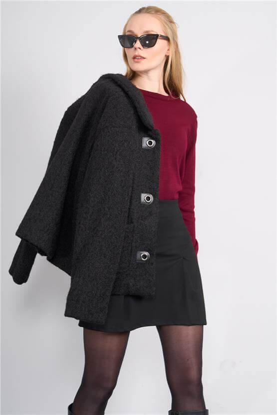 Çetinkaya Miramira 2275 Bisiklet Yaka Triko Bordo