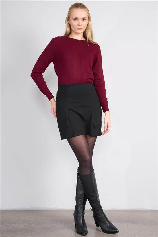 Çetinkaya Miramira 2275 Bisiklet Yaka Triko Bordo