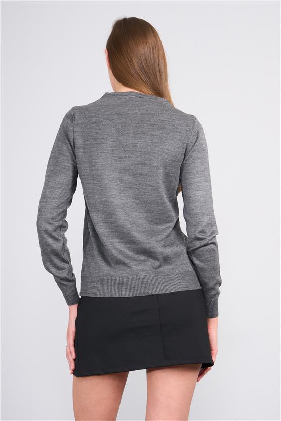 Çetinkaya Miramira 2275 Bisiklet Yaka Triko Koyu Gri