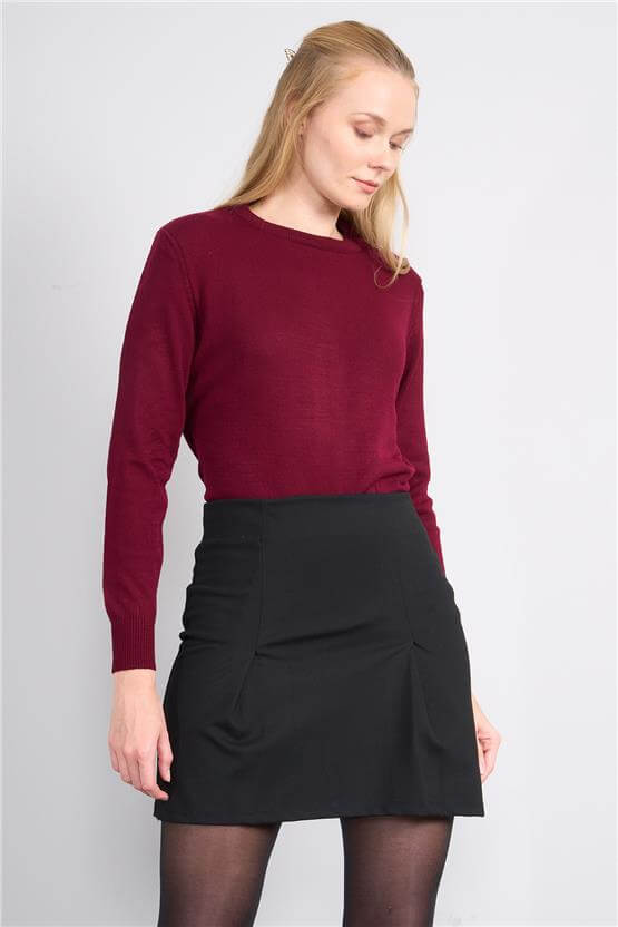 Çetinkaya Miramira 2275 Bisiklet Yaka Triko Bordo