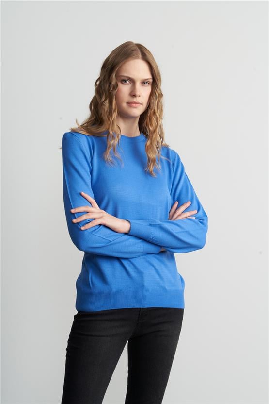 Çetinkaya Miramira 2275 Bisiklet Yaka Triko Koyu Mavi