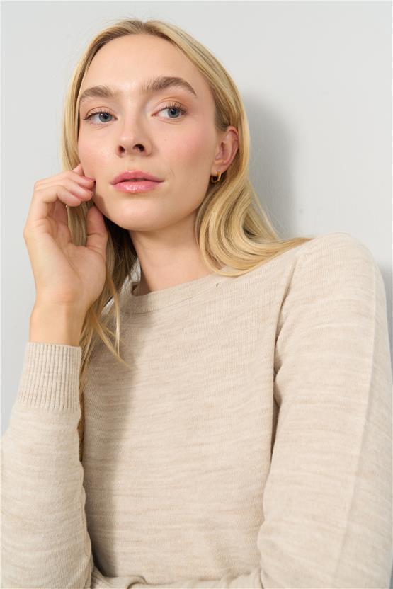 Çetinkaya Miramira 2275 Bisiklet Yaka Triko Taş Melanj