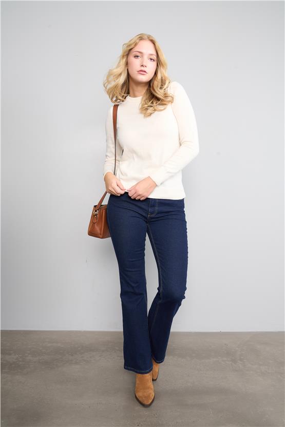 Çetinkaya Miramira 2275 Bisiklet Yaka Triko Krem