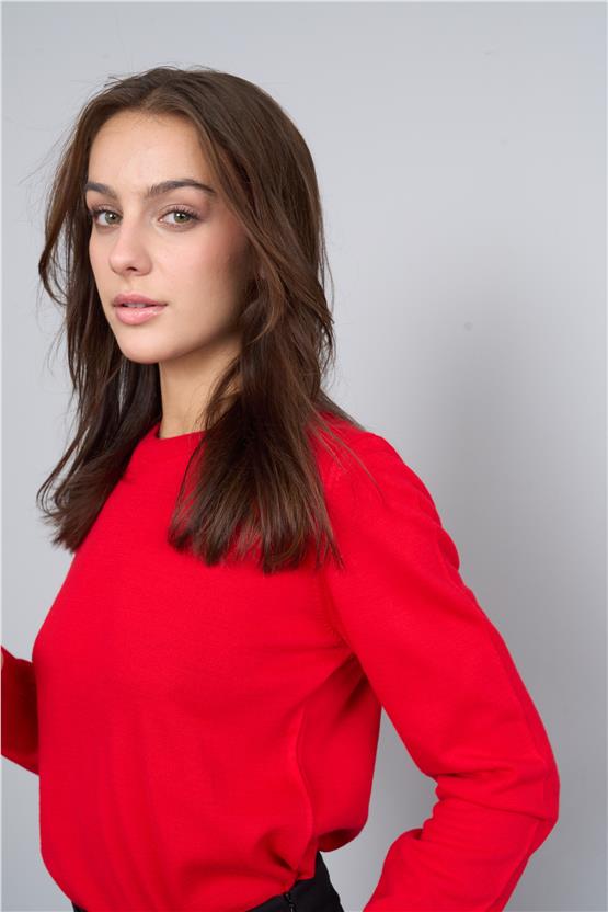 Çetinkaya Miramira Bayan Bisiklet Yaka Kırmızı Triko