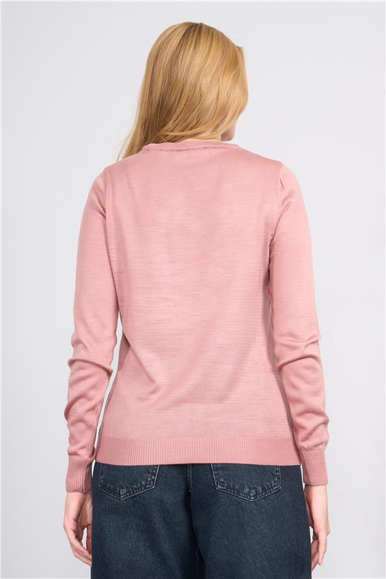 Çetinkaya Miramira Bisiklet Yaka Gül Kurusu Triko