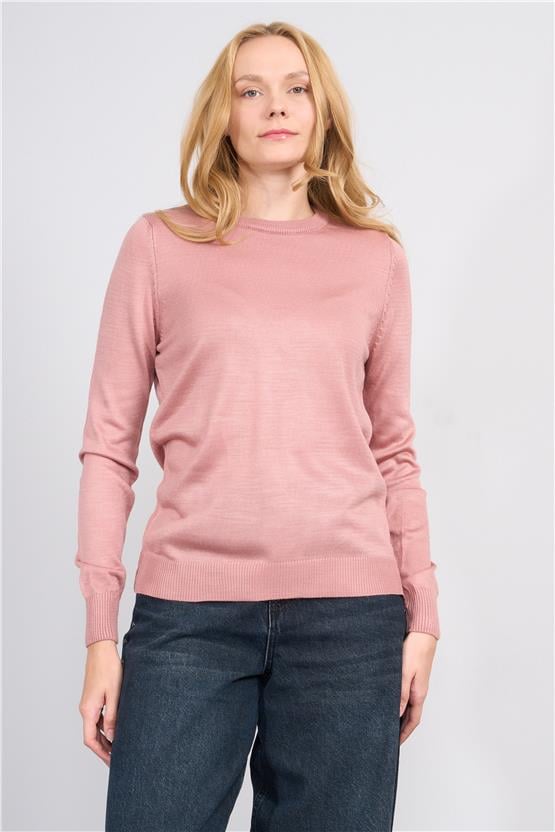 Çetinkaya Miramira Bisiklet Yaka Gül Kurusu Triko