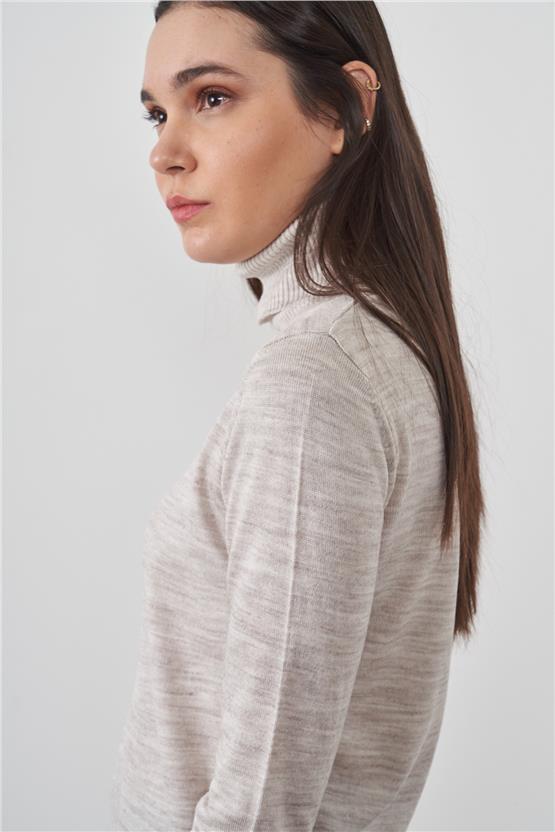 Çetinkaya Miramira Bisiklet Yaka Kar Melanj Triko