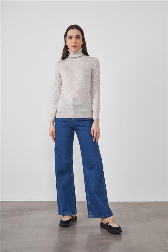 Çetinkaya Miramira Bisiklet Yaka Kar Melanj Triko