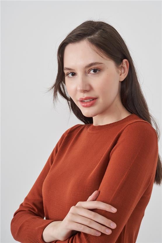 Çetinkaya Miramira Bisiklet Yaka Kiremit Triko