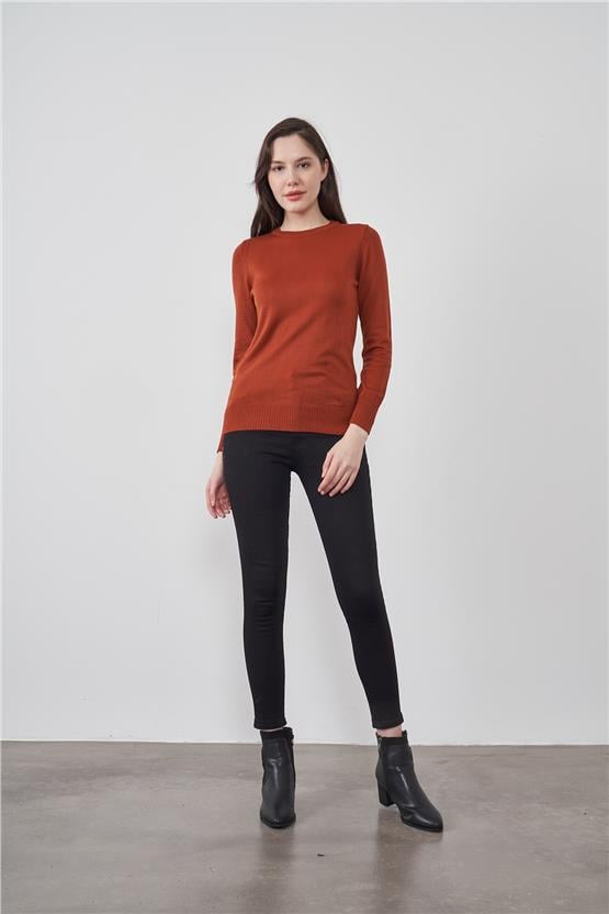 Çetinkaya Miramira Bisiklet Yaka Kiremit Triko