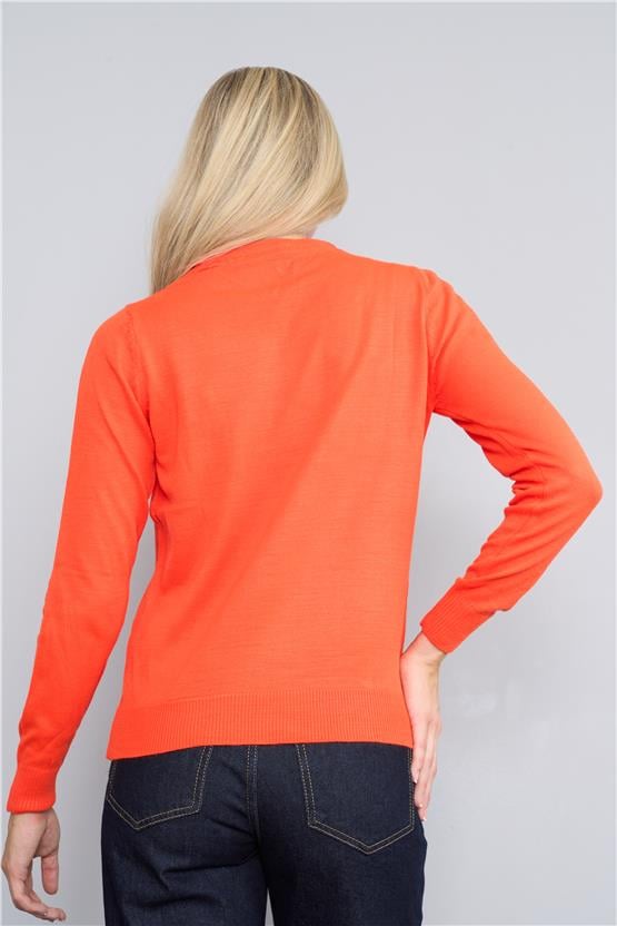 Çetinkaya Miramira Kadın B Yaka Mercan Kazak