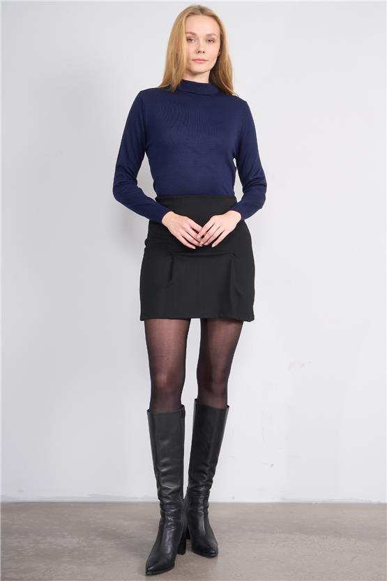 Çetinkaya Miya Mira 2254 Bayan Dik Yaka Koyu Lacivert Triko