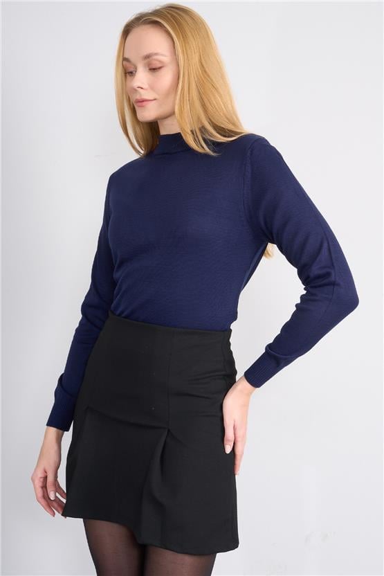 Çetinkaya Miya Mira 2254 Bayan Dik Yaka Koyu Lacivert Triko