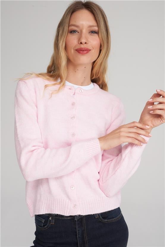 Çetinkaya Miya Mira 2315 Kadın Bisiklet Yaka Akrilik Triko Hırka Ekru