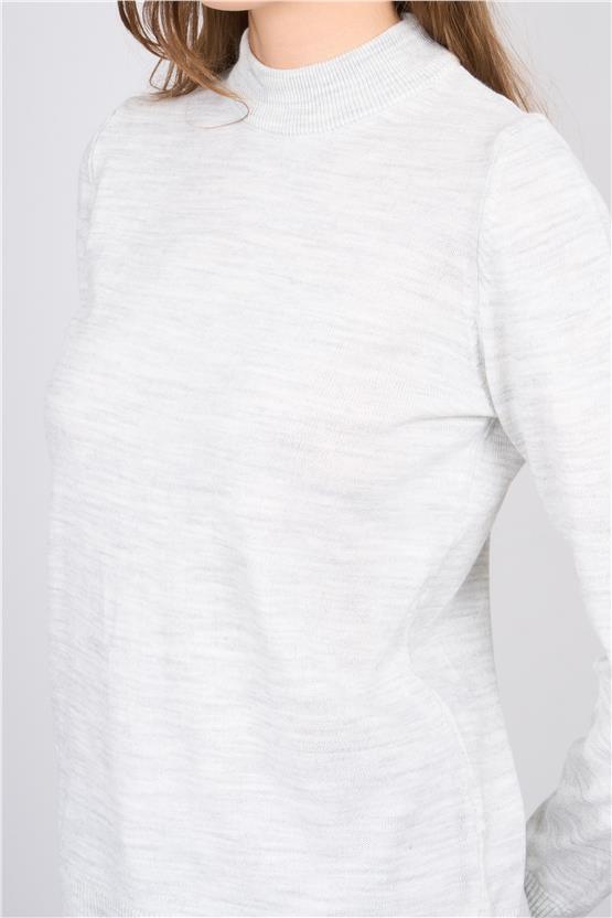 Çetinkaya MiyaMira 2254 Bayan Dik Yaka Gri Triko