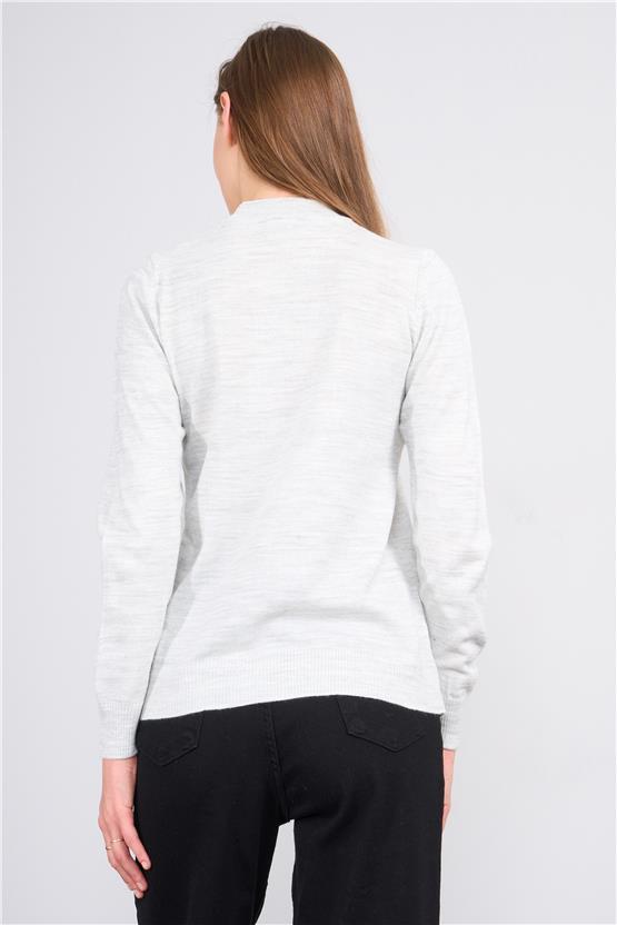 Çetinkaya MiyaMira 2254 Bayan Dik Yaka Gri Triko