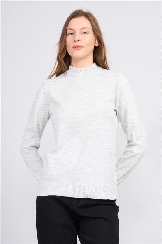 Çetinkaya MiyaMira 2254 Bayan Dik Yaka Gri Triko