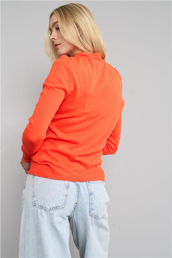 Çetinkaya Miyamira 2254 Dik Yaka Basic Triko Mercan